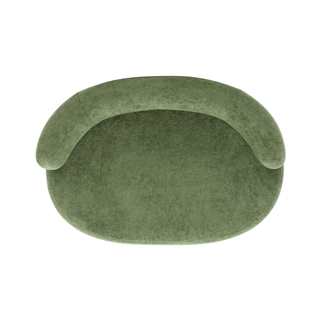 Shep 36' Curved Dog Sofa Bed Medium Moss Green Fleeced Teddy