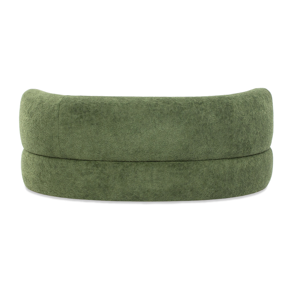 Shep 36' Curved Dog Sofa Bed Medium Moss Green Fleeced Teddy