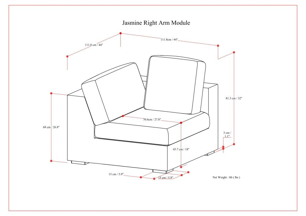 Jasmine Right Arm Sofa Module