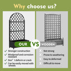 round Metal Planter Box with Trellis Raised Garden Bed with 4 wheelsTrellis & Privacy Screen for Climbing Plants, Vegetables, Vines