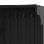 Multifunctional left-right combination hall cabinet (can be used separately) with storage and 4 hooks, storage cabinet/ hall tree 2 in 1 for living room, kitchen and hallway, Black