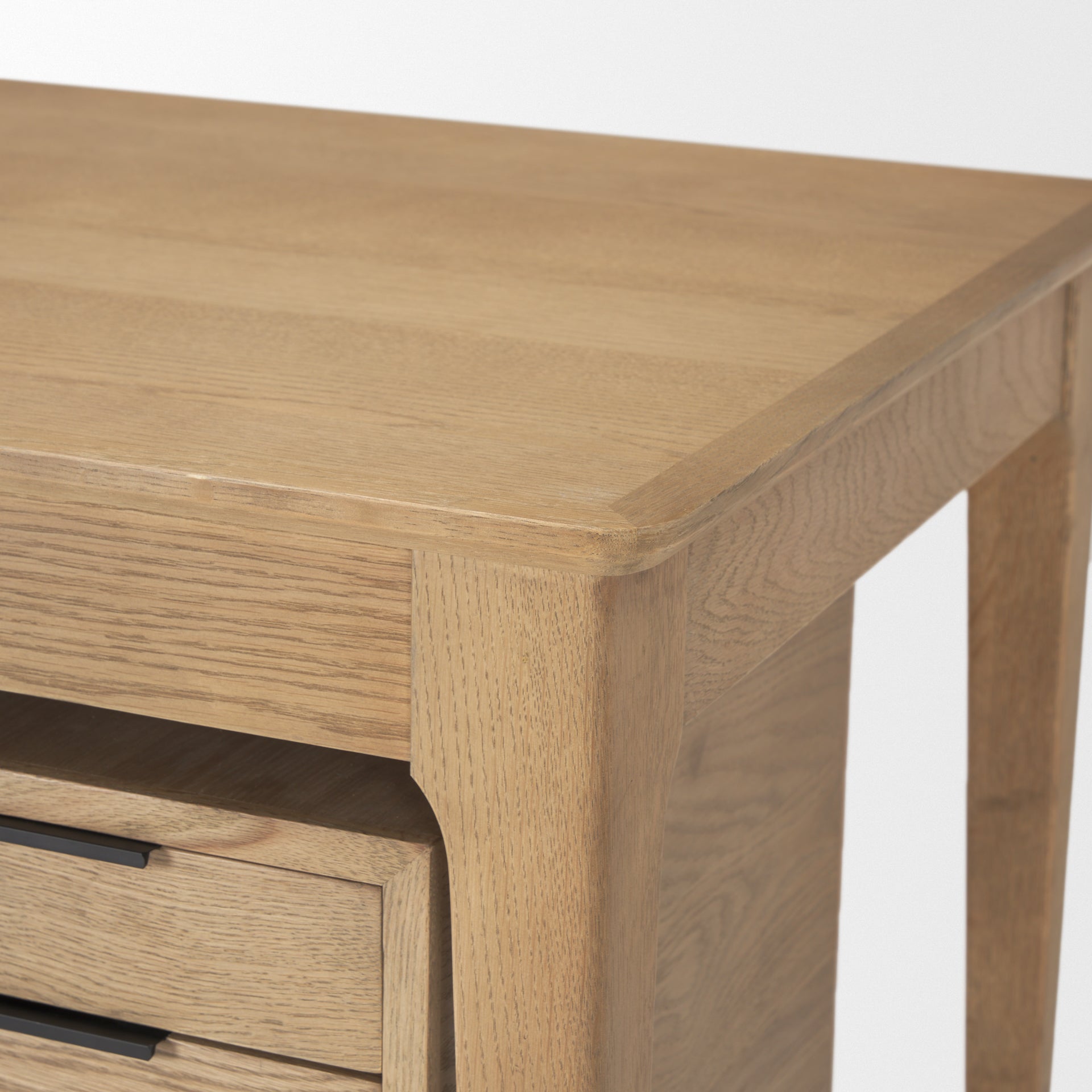 Tino Oak Wood Mid-Century Desk w/ 4 Drawers