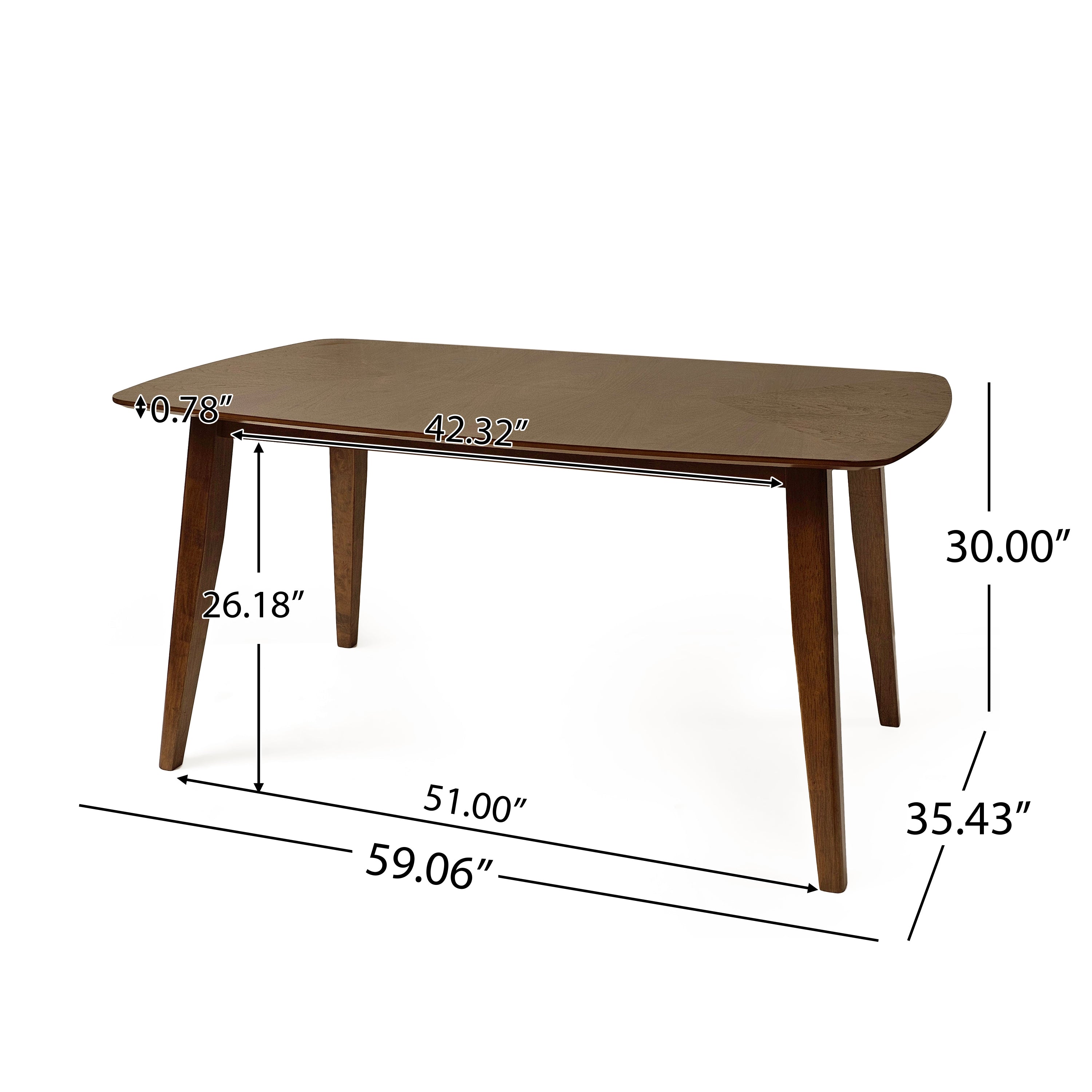 Wood Dining Table (Walnut) - Groovy Boardz