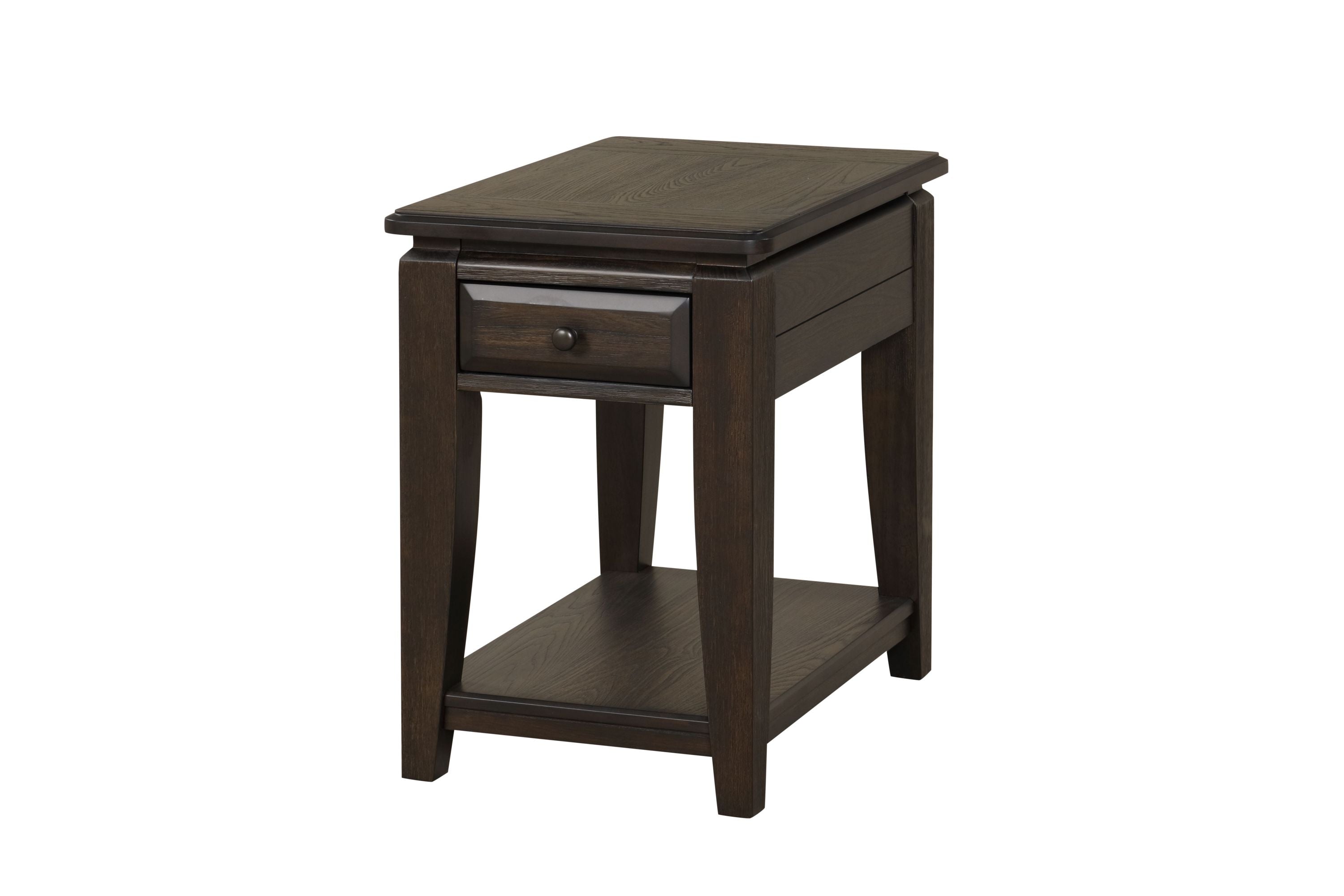 Mahogany Traditional Chairside Table W/ Storage