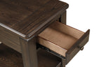 Mahogany Traditional Chairside Table W/ Storage