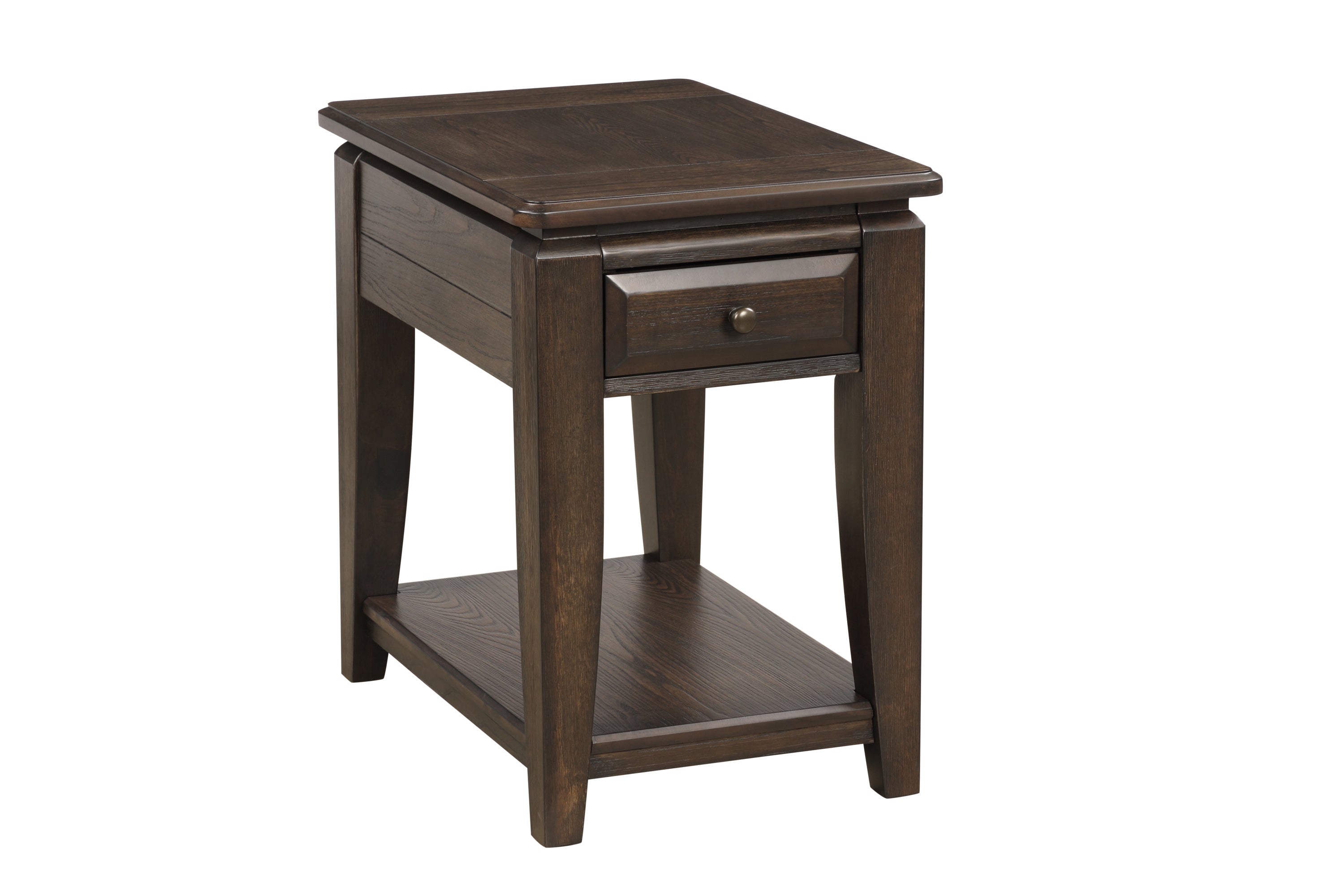 Mahogany Traditional Chairside Table W/ Storage