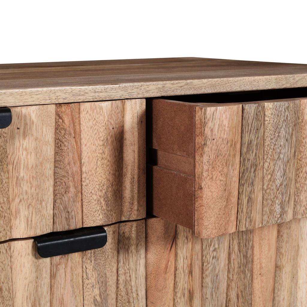 Stylish - Style 2 -Drawer 2 -Door Cabinet , Mango Wood in Natural Finish