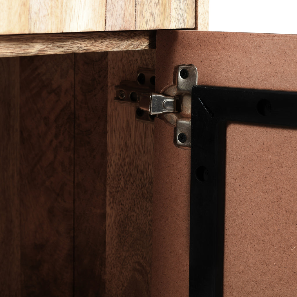 Stylish - Style 2 -Drawer 2 -Door Cabinet , Mango Wood in Natural Finish