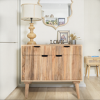 Stylish - Style 2 -Drawer 2 -Door Cabinet , Mango Wood in Natural Finish