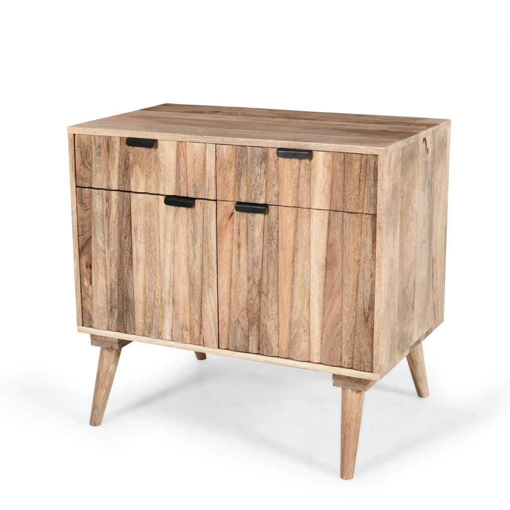 Stylish - Style 2 -Drawer 2 -Door Cabinet , Mango Wood in Natural Finish