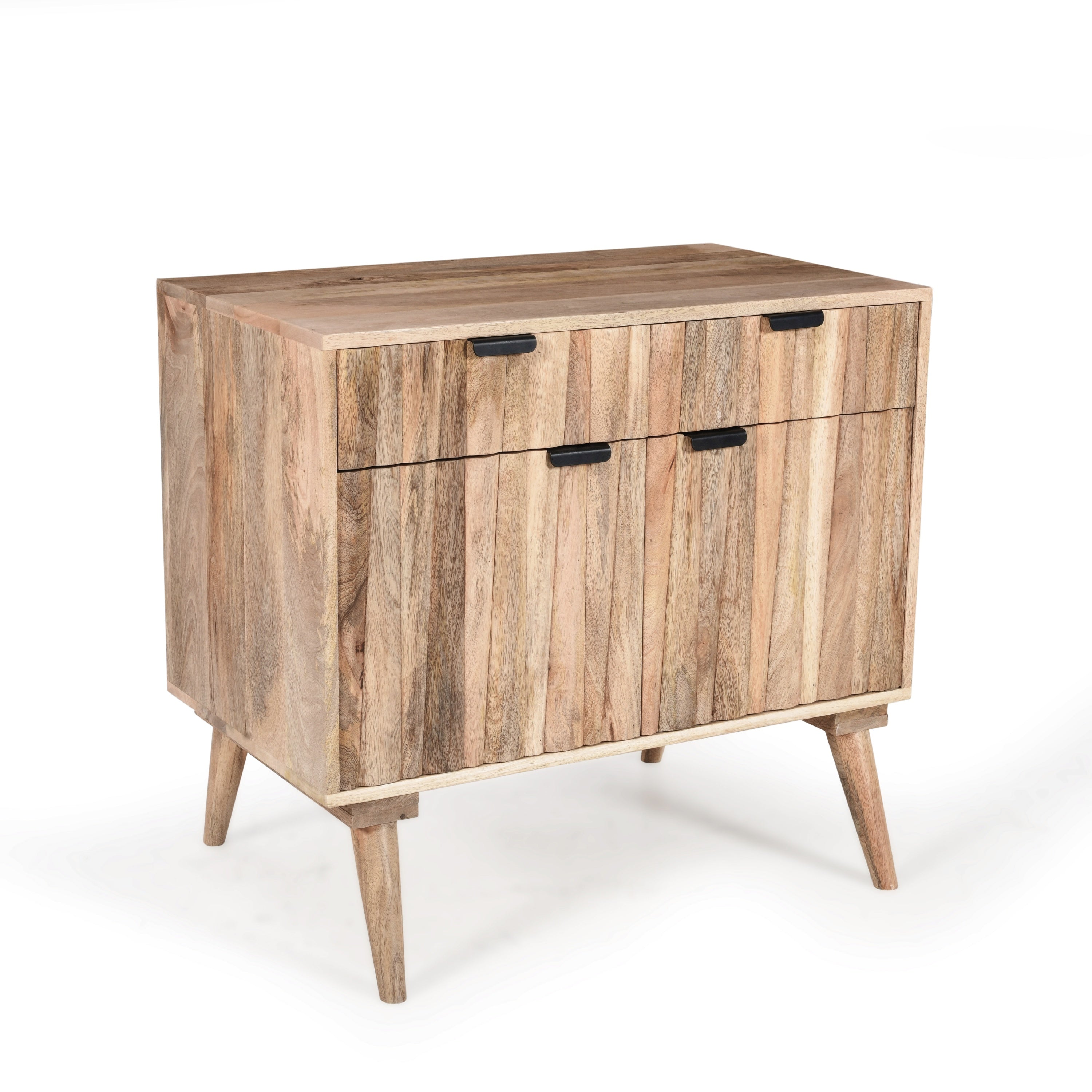 Stylish - Style 2 -Drawer 2 -Door Cabinet , Mango Wood in Natural Finish