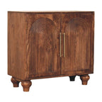 Solid Wood Arco Groove Sideboard,2-doors,Brown Sideboard