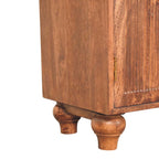 Solid Wood Arco Groove Sideboard,2-doors,Brown Sideboard