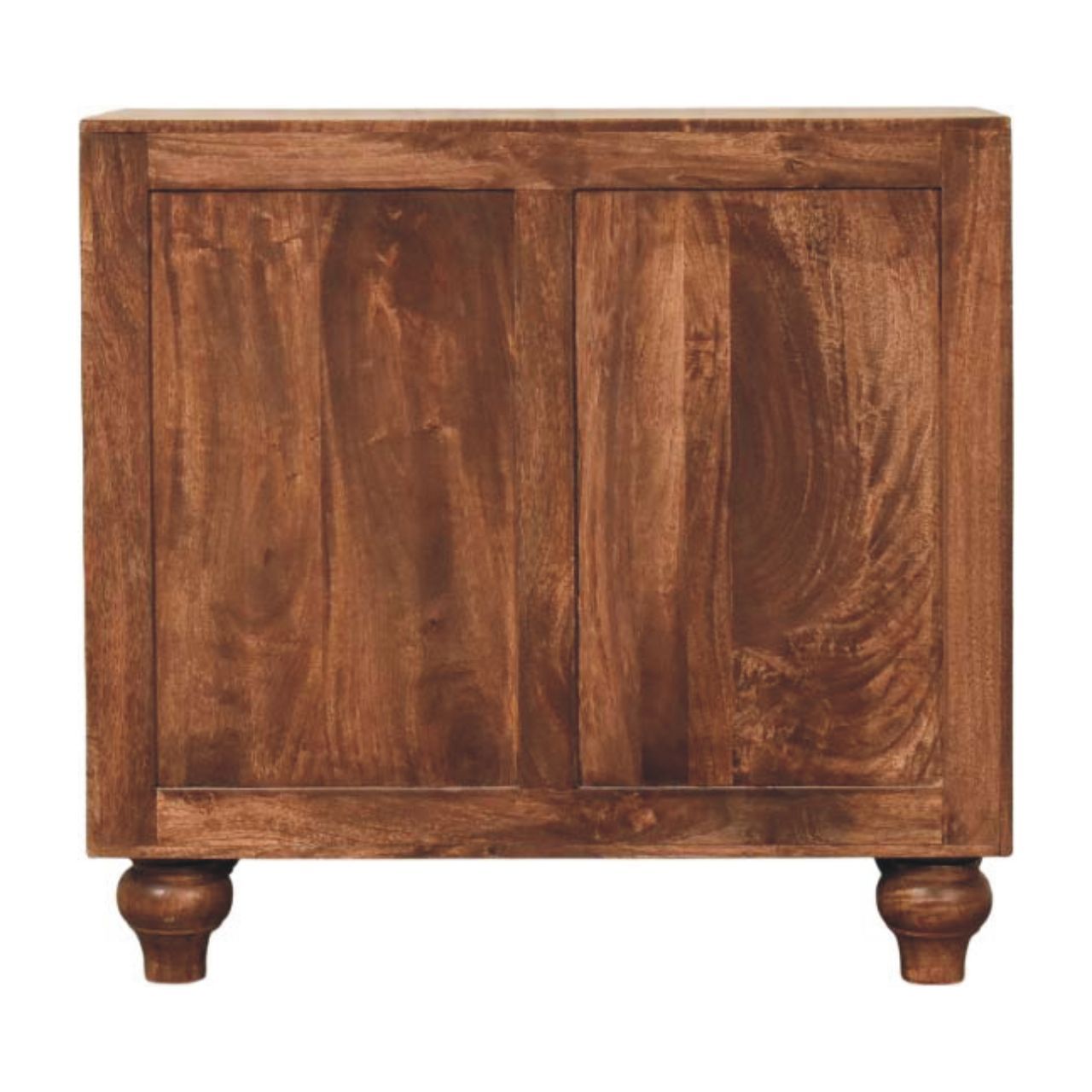Solid Wood Arco Groove Sideboard,2-doors,Brown Sideboard