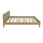 PINE SOLID WOOD KING SIZE BED, SOLID AND STABLE, NO BOX SPRING NEEDED, RUSTIC YELLOW COLOR