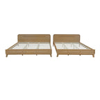 PINE SOLID WOOD KING SIZE BED, SOLID AND STABLE, NO BOX SPRING NEEDED, RUSTIC YELLOW COLOR