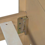 PINE SOLID WOOD KING SIZE BED, SOLID AND STABLE, NO BOX SPRING NEEDED, RUSTIC YELLOW COLOR