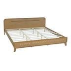 PINE SOLID WOOD KING SIZE BED, SOLID AND STABLE, NO BOX SPRING NEEDED, RUSTIC YELLOW COLOR