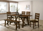 Solid Walnut Wood Dining Bench - Rustic Live Edge Design.