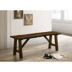 Solid Walnut Wood Dining Bench - Rustic Live Edge Design.