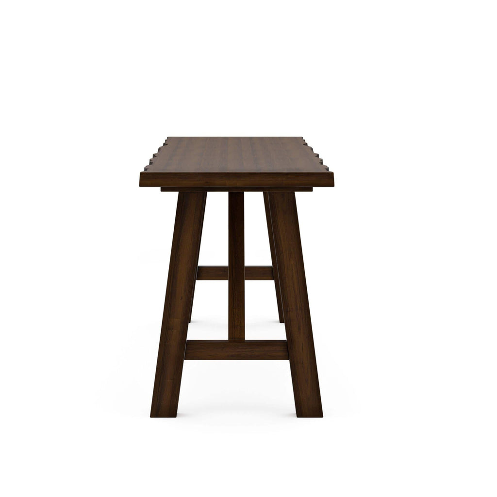 Solid Walnut Wood Dining Bench - Rustic Live Edge Design.