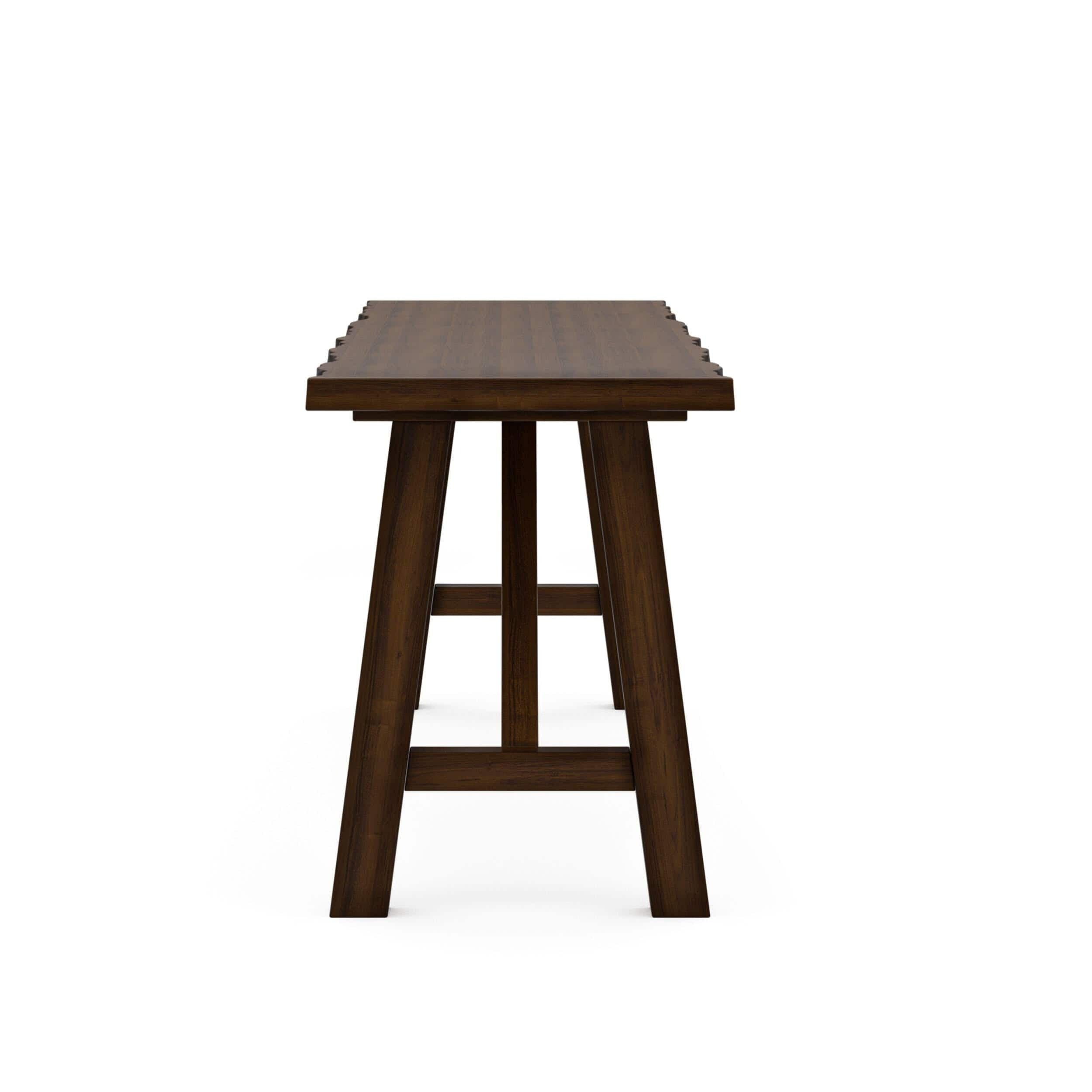 Solid Walnut Wood Dining Bench - Rustic Live Edge Design.