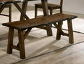Solid Walnut Wood Dining Bench - Rustic Live Edge Design.