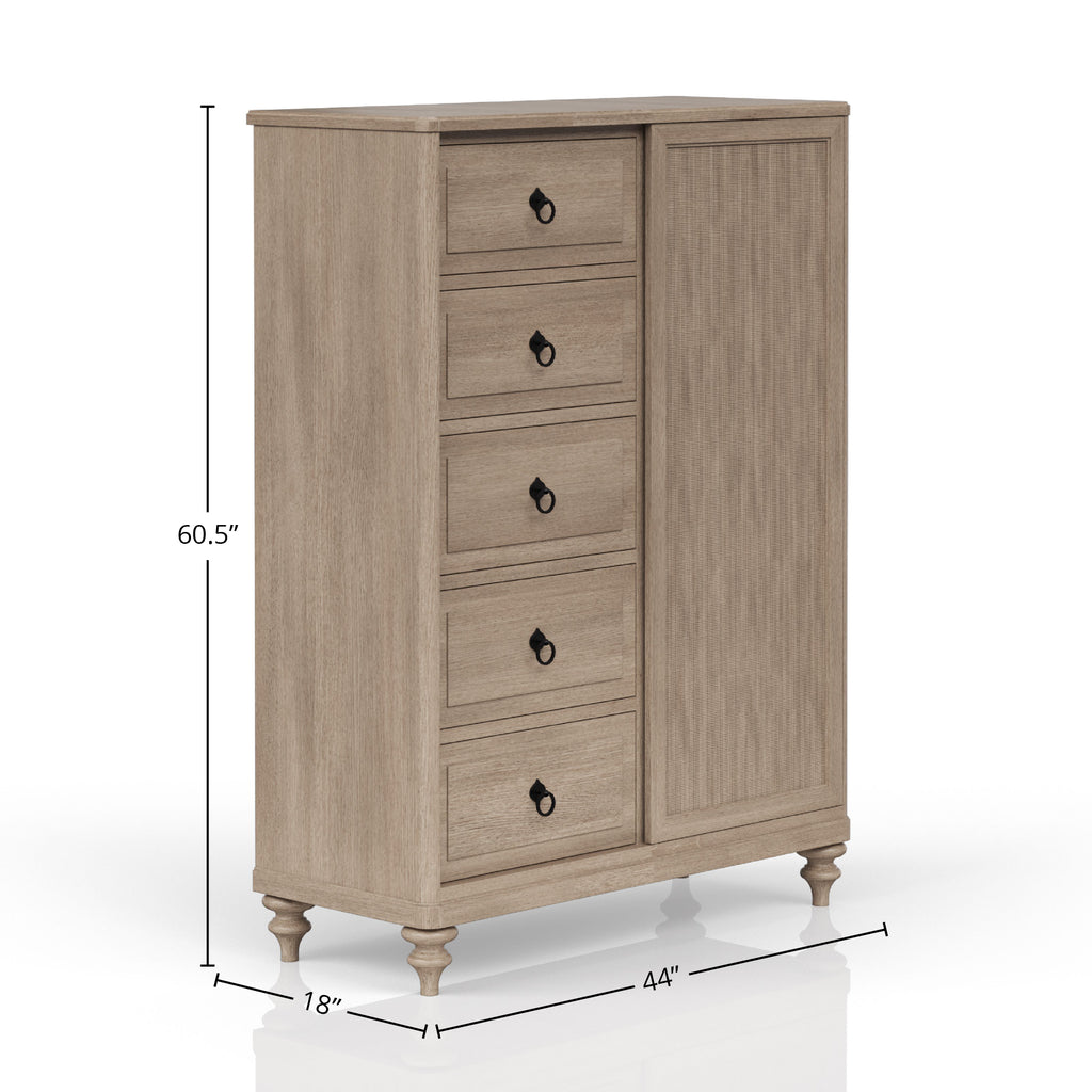 5 Drawer Door Chest Sand Finish
