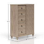 5 Drawer Door Chest Sand Finish