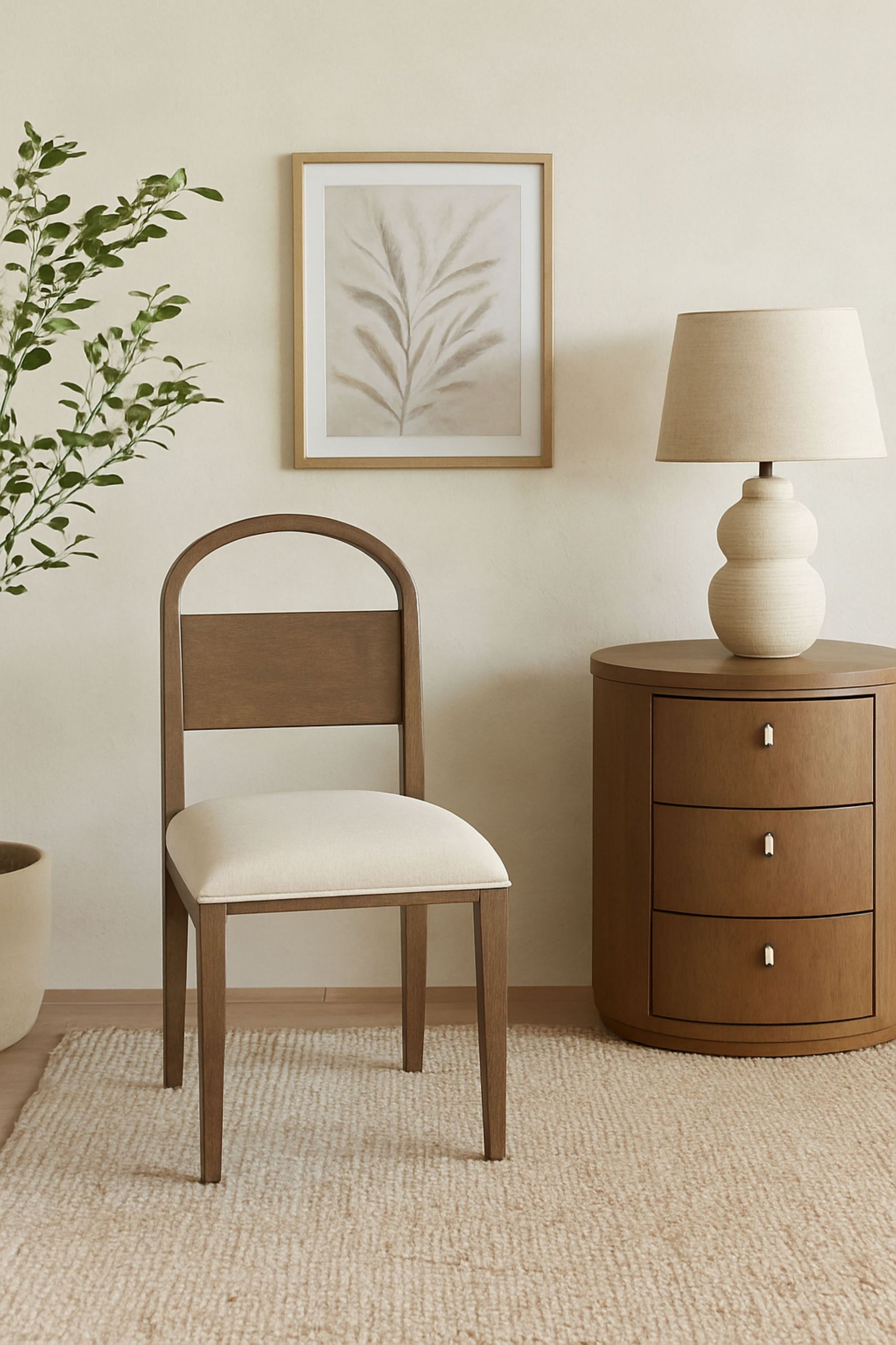 Wood Arch Back Chair - Cocoa/ White Sand (Set of 2) Dining Chair