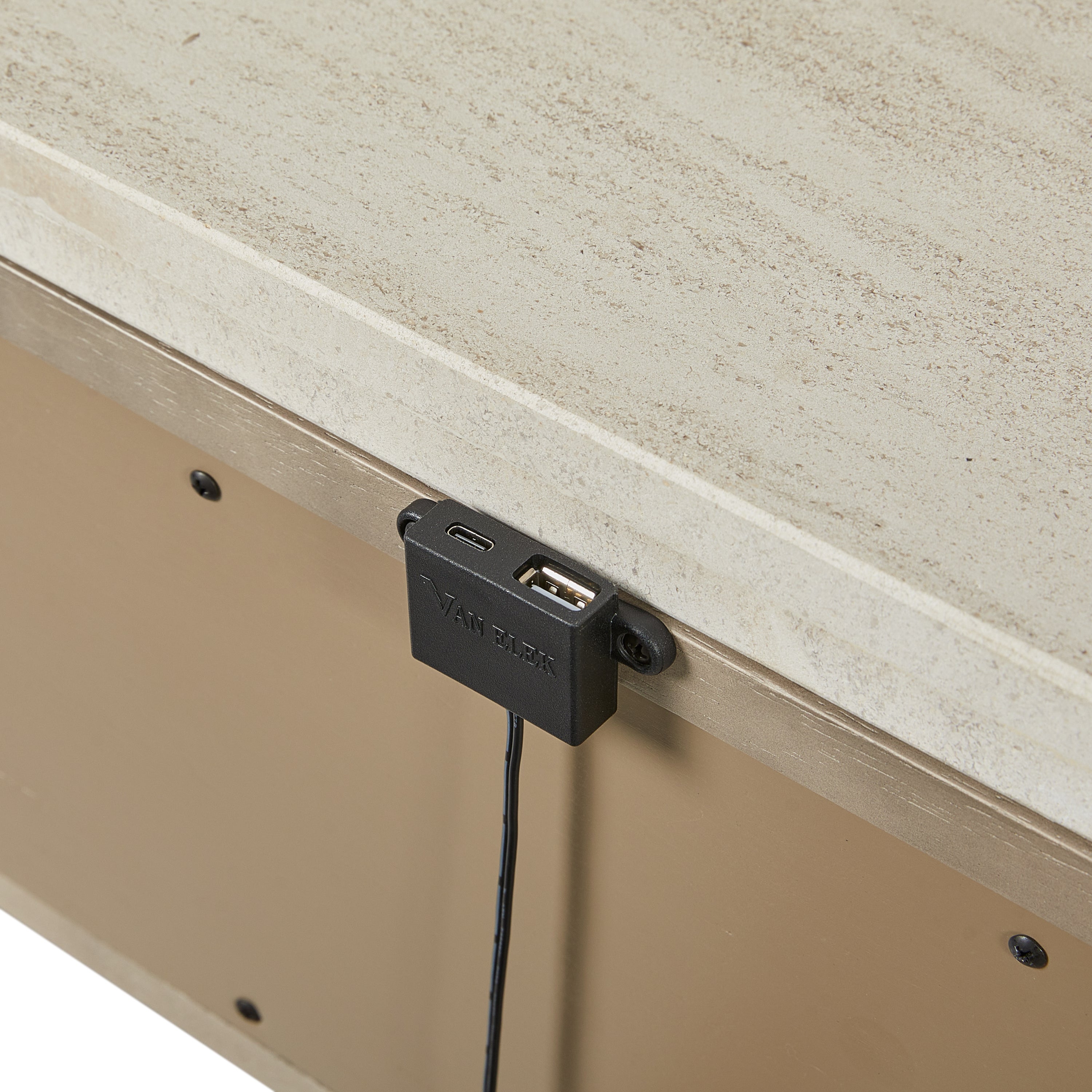 Two Drawer Nightstand with Rope Drawer Fronts