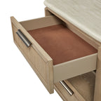 Two Drawer Nightstand with Rope Drawer Fronts
