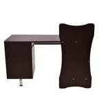 Solid Wood Computer Desk With Storage In Chocolate Finish.