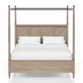 King Canopy Bed in Sand Colored Finish