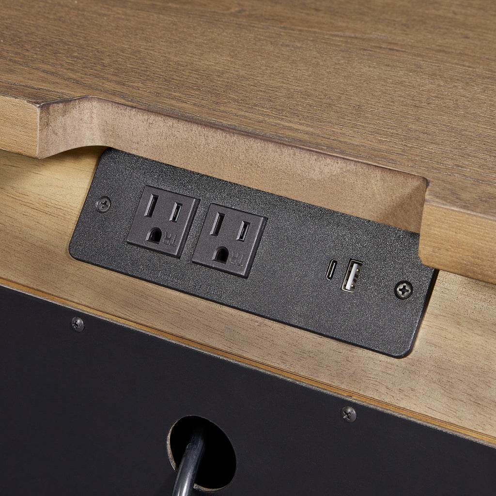 Metal Base Latte Sideboard