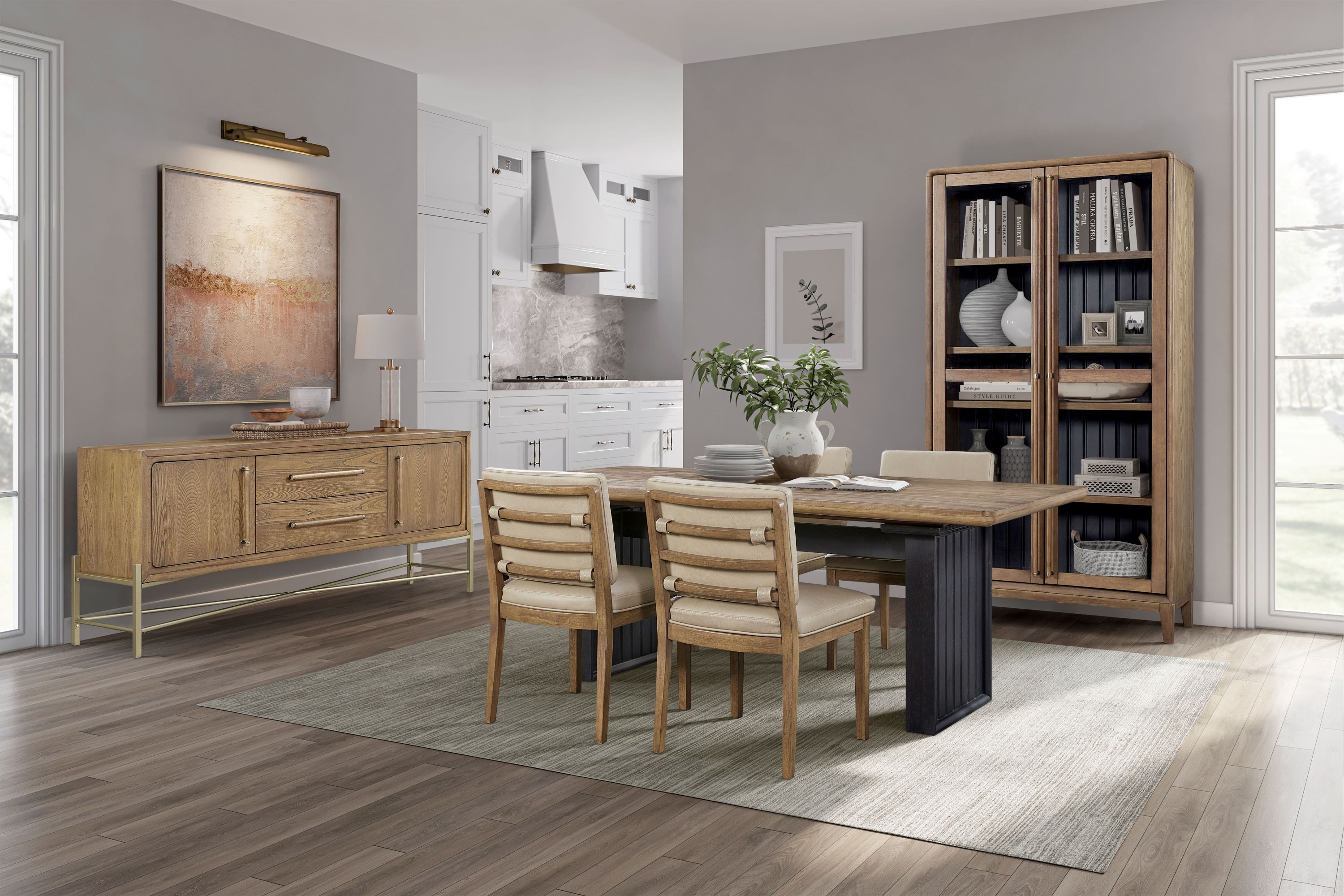 Metal Base Latte Sideboard