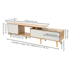 Solid Wood TV Stand Modern Farmhouse Boho with Doors  for the Living Room 120-200cm Length Adjustable Shelf