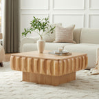 Square Lift-Top Coffee Table with Solid Wood Frame and Hidden Storage Coffee Table