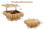 Square Lift-Top Coffee Table with Solid Wood Frame and Hidden Storage Coffee Table
