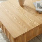 Square Lift-Top Coffee Table with Solid Wood Frame and Hidden Storage Coffee Table