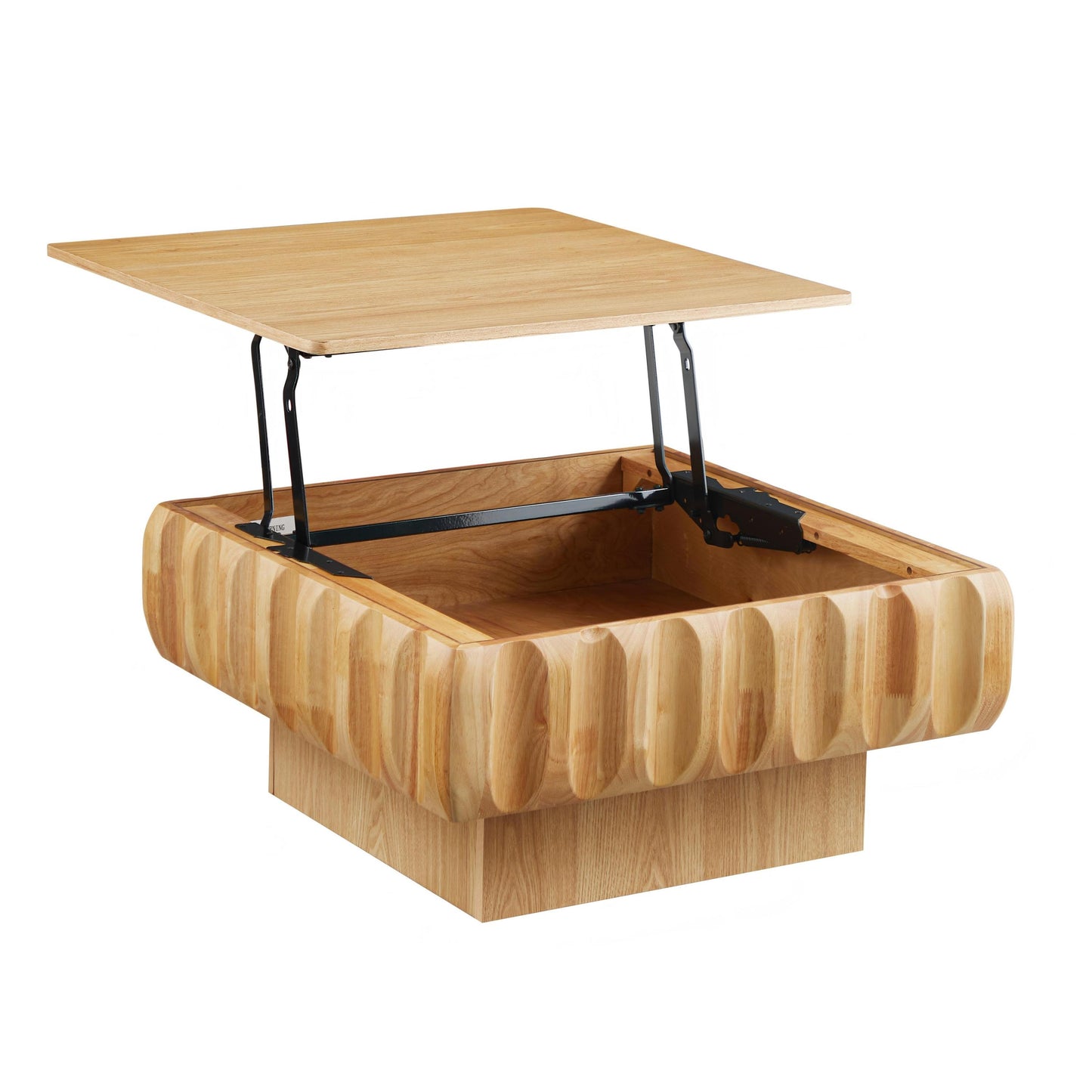 Square Lift-Top Coffee Table with Solid Wood Frame and Hidden Storage Coffee Table