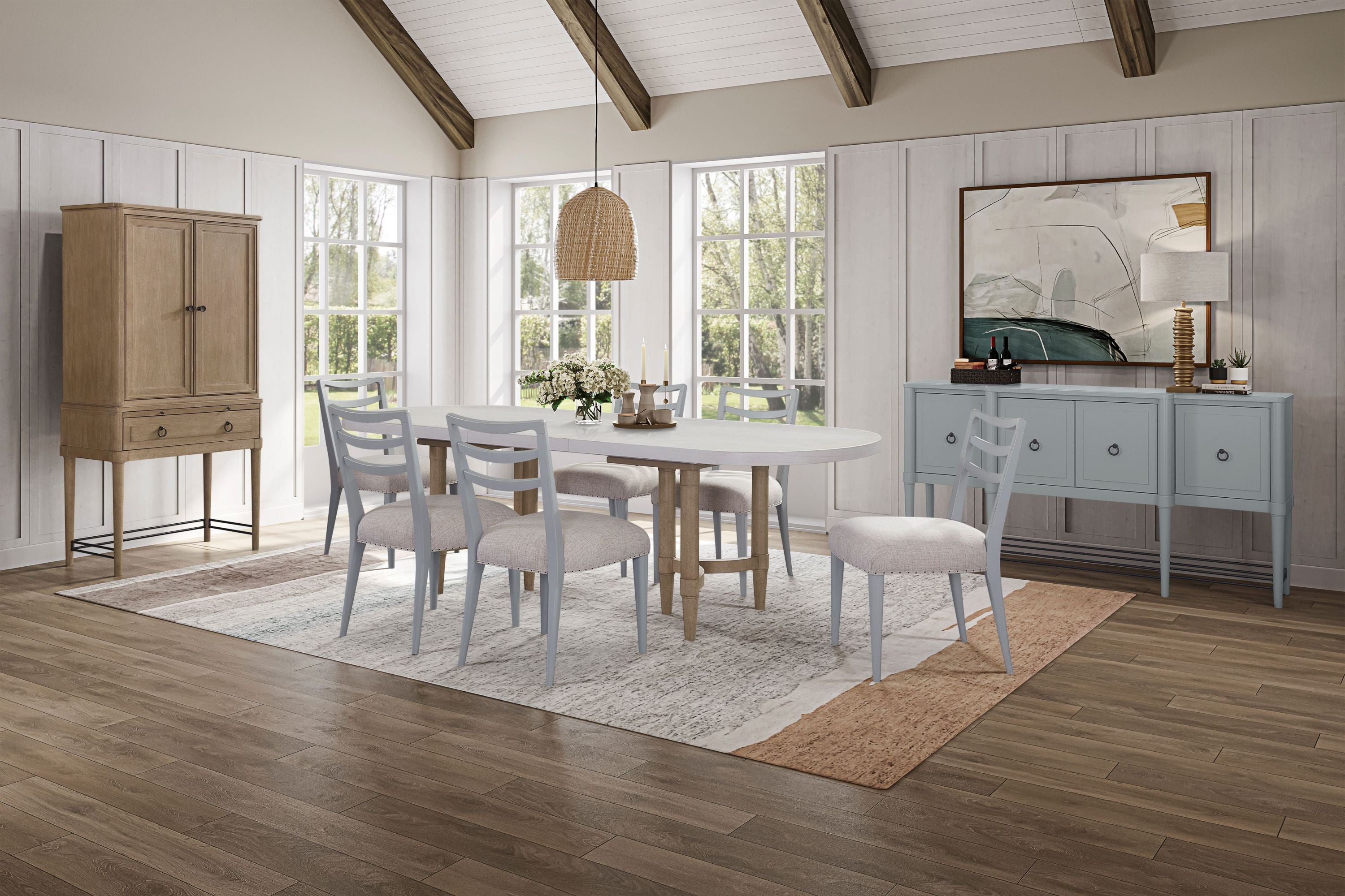 Triad Double Pedestal Dining Table with Leaf