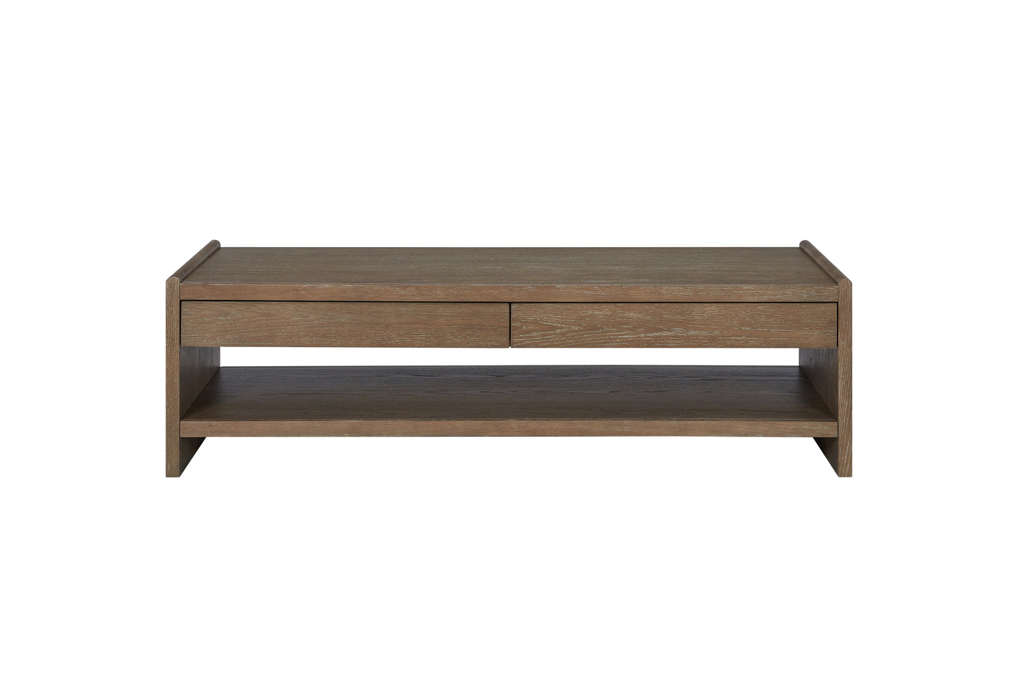 Wood Top 2 Drawer Cocktail Table - Cocoa Coffee Table