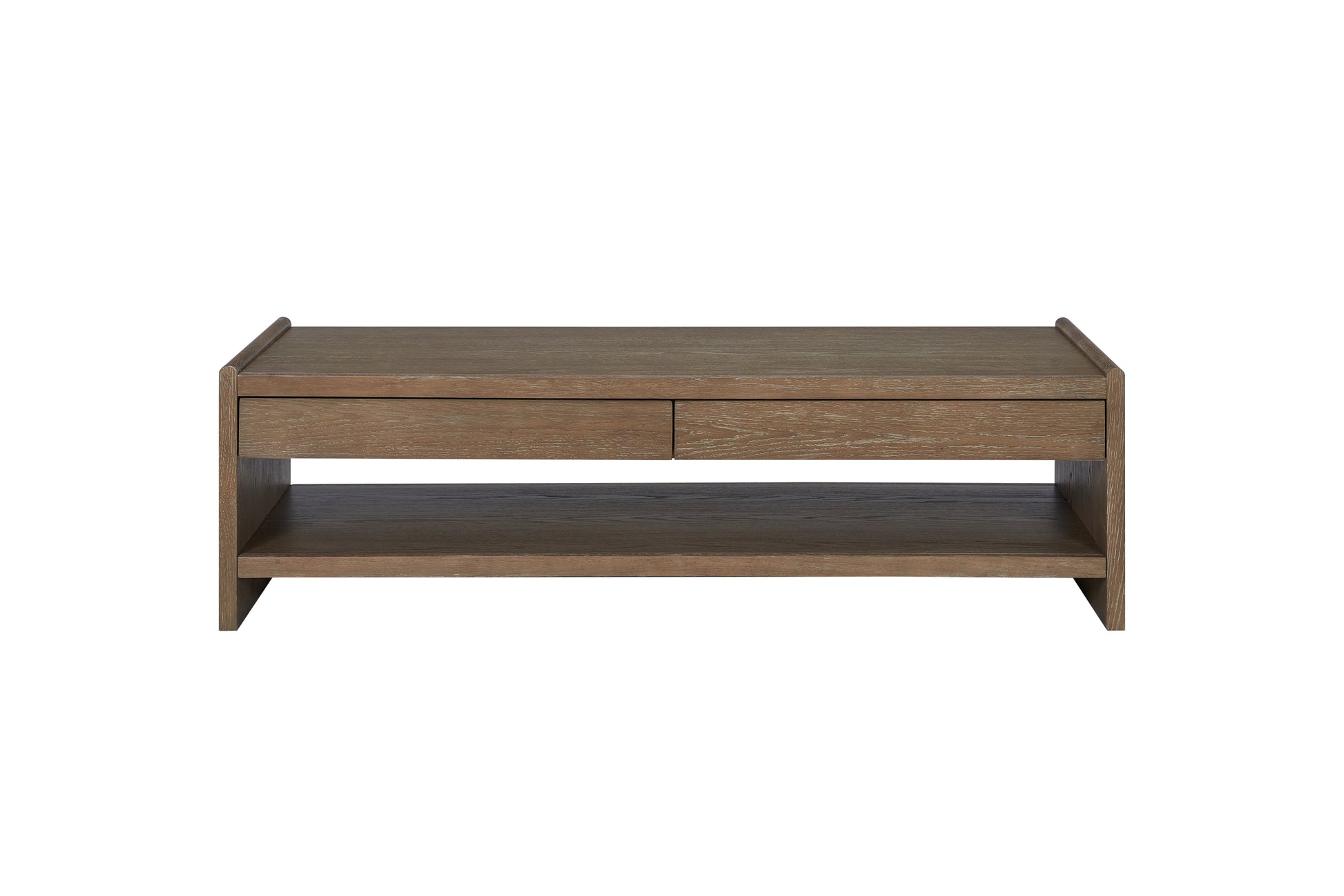Wood Top 2 Drawer Cocktail Table - Cocoa Coffee Table