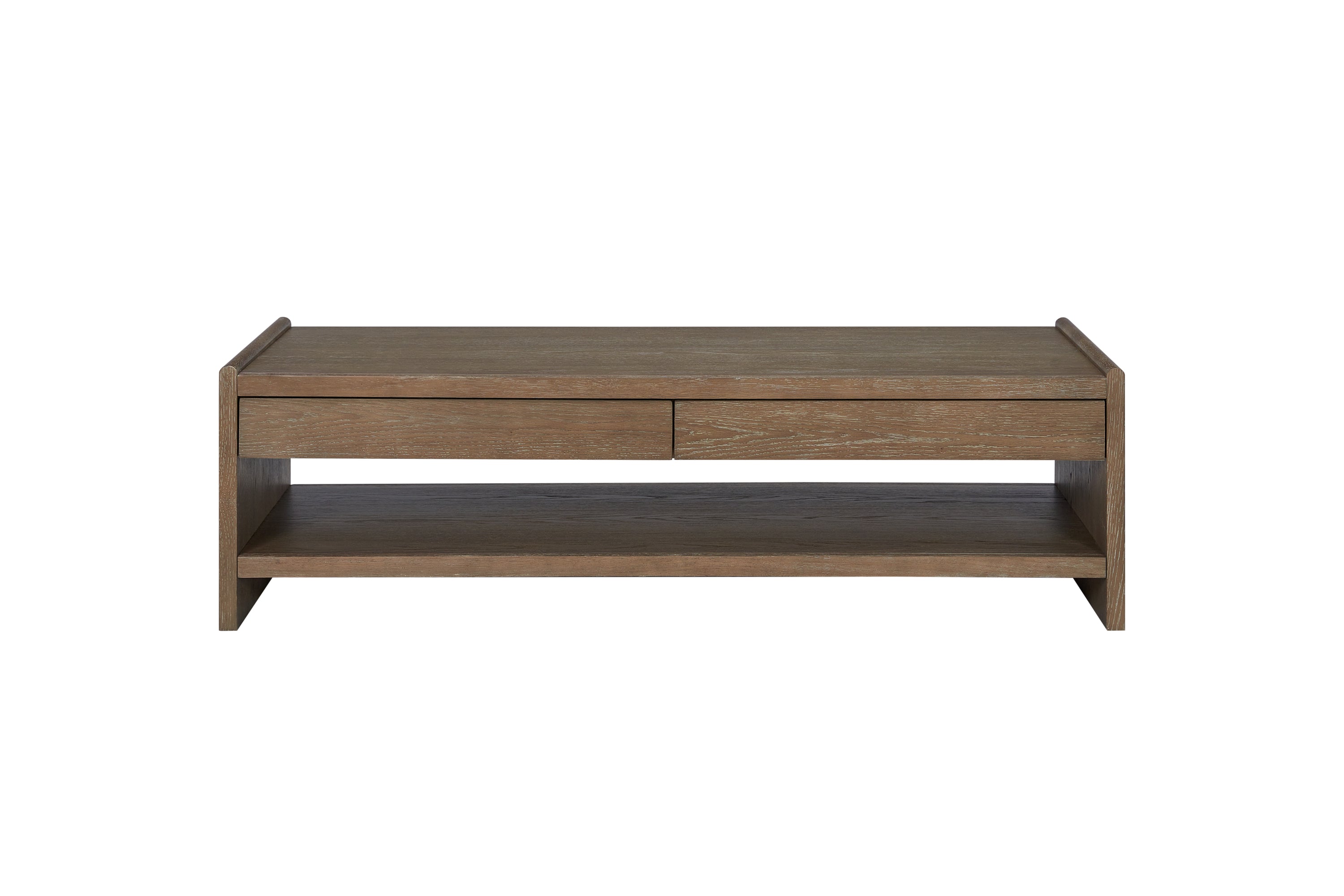 Wood Top 2 Drawer Cocktail Table - Cocoa Coffee Table