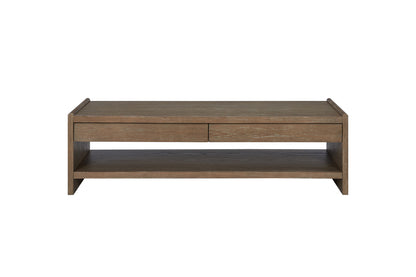 Wood Top 2 Drawer Cocktail Table - Cocoa Coffee Table