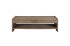 Wood Top 2 Drawer Cocktail Table - Cocoa Finish.