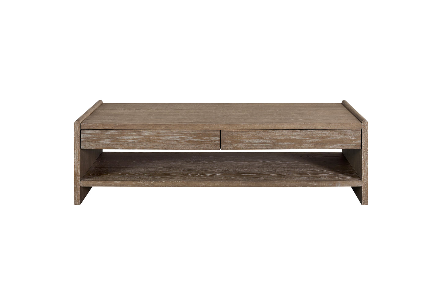 Wood Top 2 Drawer Cocktail Table - Cocoa Coffee Table
