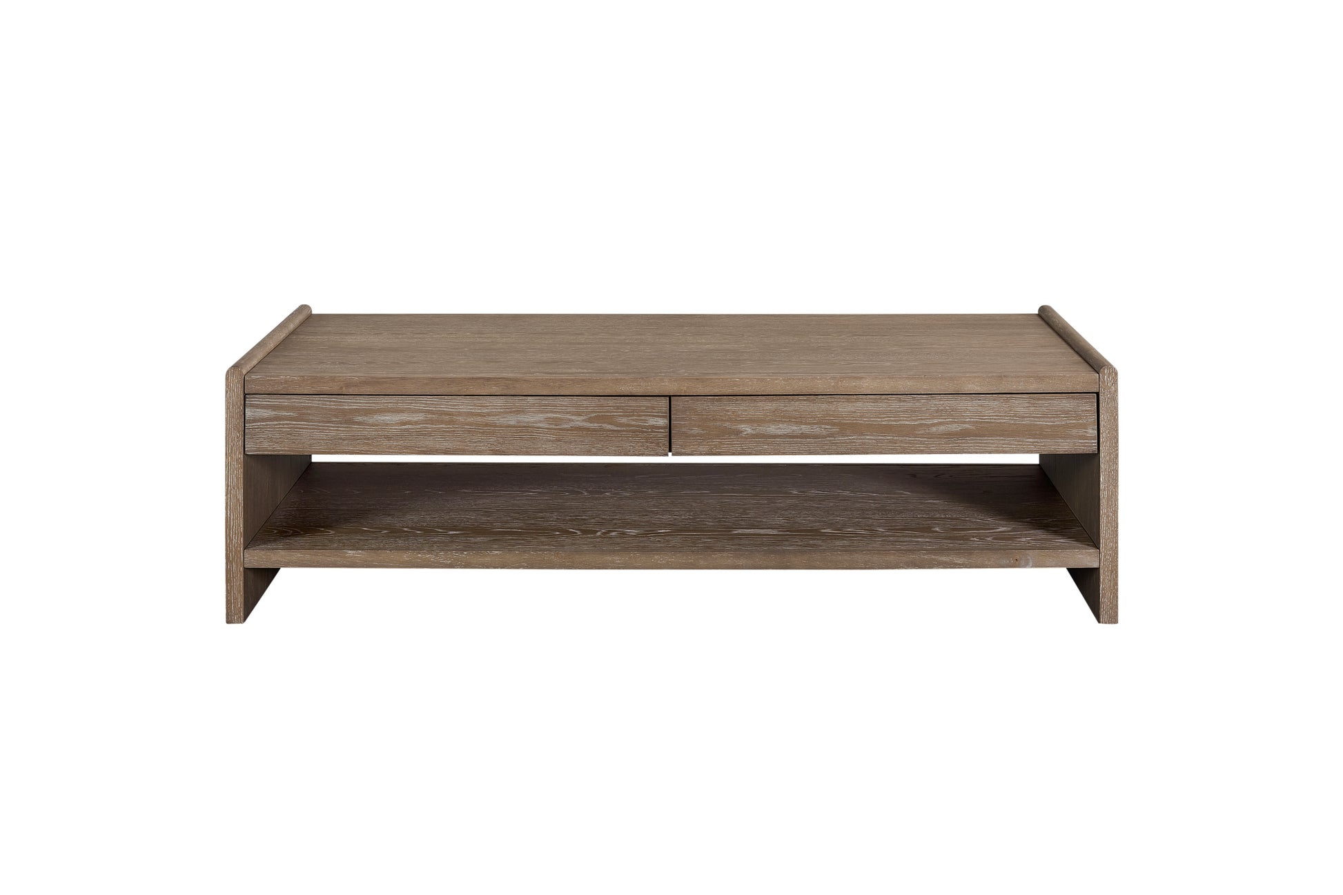 Wood Top 2 Drawer Cocktail Table - Cocoa Coffee Table