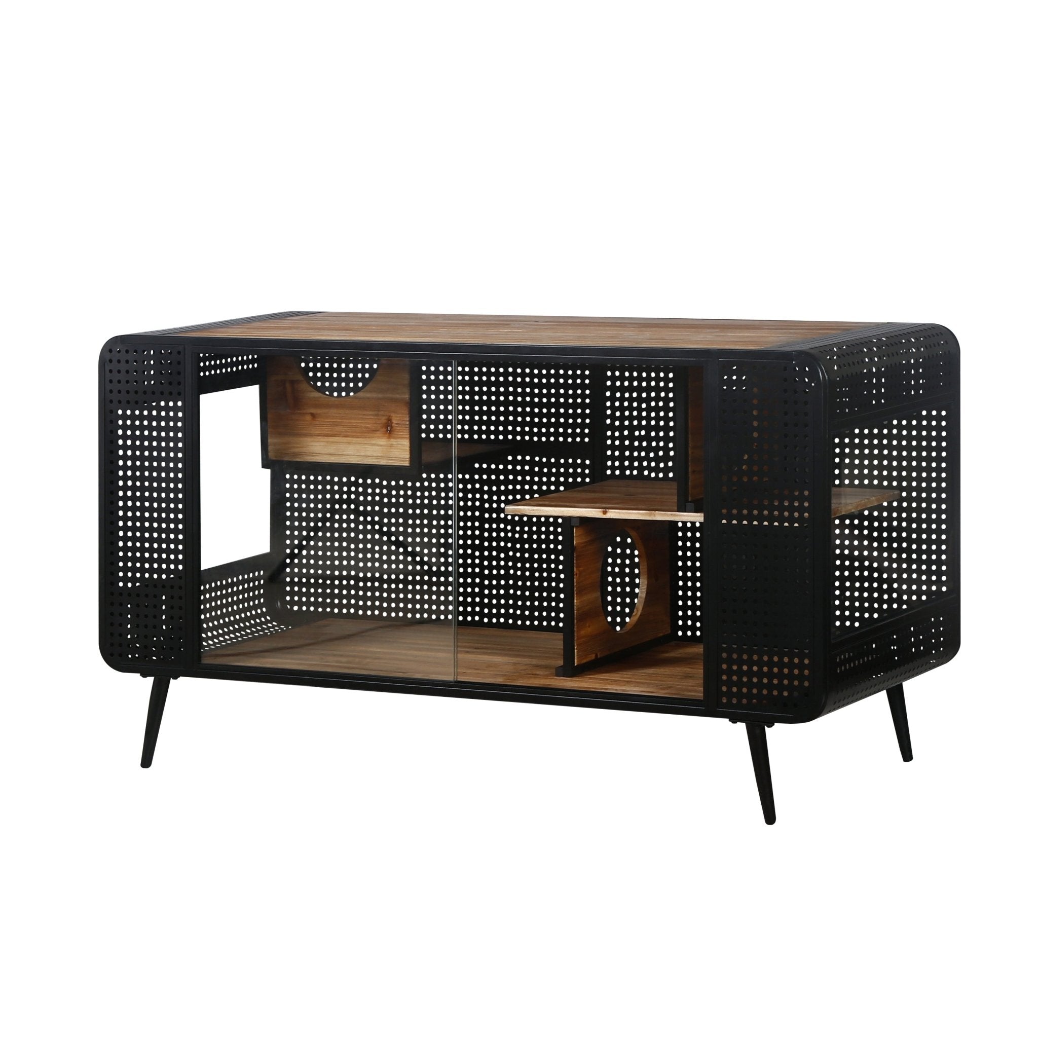 55.12 "Spacious Cat House with Tempered Glass, for Living Room, Hallway, Study and Other Spaces - Groovy Boardz